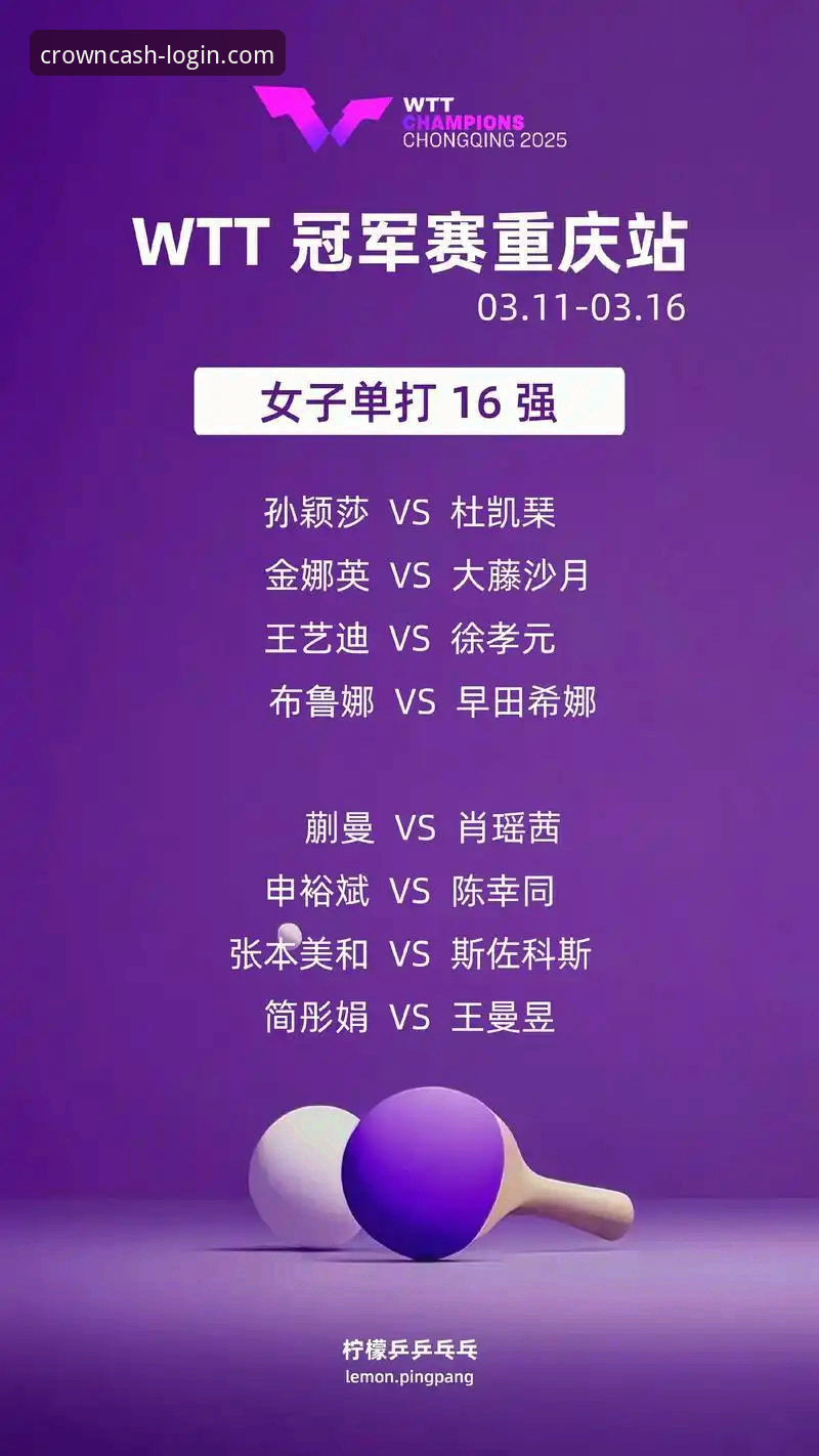 青春风暴与平台体验：WTT重庆赛的启示与皇冠现金官网首页2026最新版本
